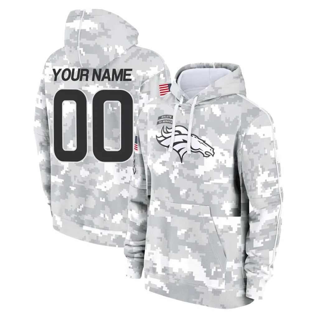 Custom D.Broncos Arctic Camo Salute to Service Hoodies Limited Any Name & Numbers CBdoa Stitched Jerseys