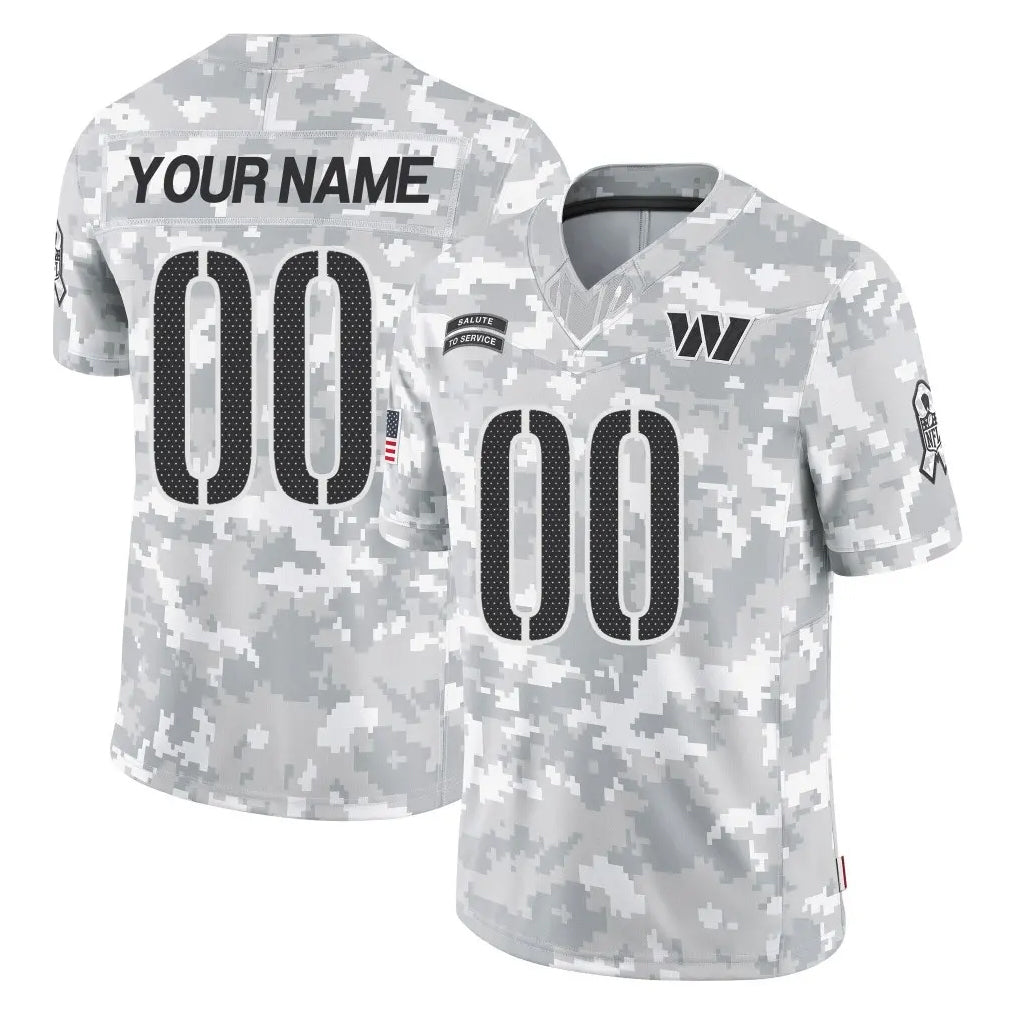 Custom W.Commanders Arctic Camo Limited Salute To Service Home Game Any Name & Numbers CBdoa Stitched Jerseys