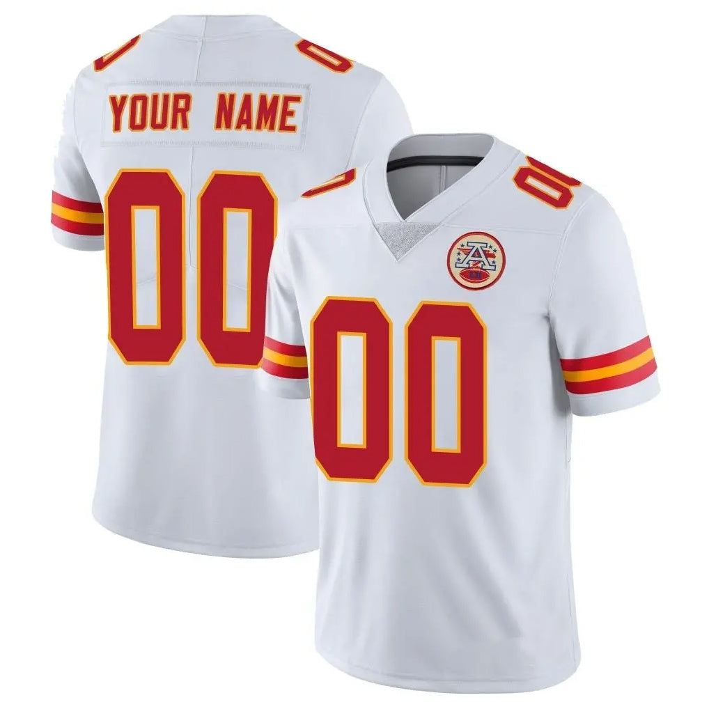 Custom KC.Chiefs White Limited Vapor Untouchable Home Game Any Name & Numbers CBdoa Stitched Jerseys