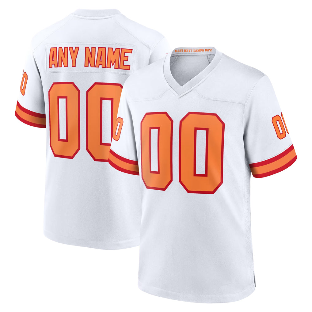 Custom TB.Buccaneers White '76 Home Game Any Name & Numbers CBdoa Stitched Jerseys