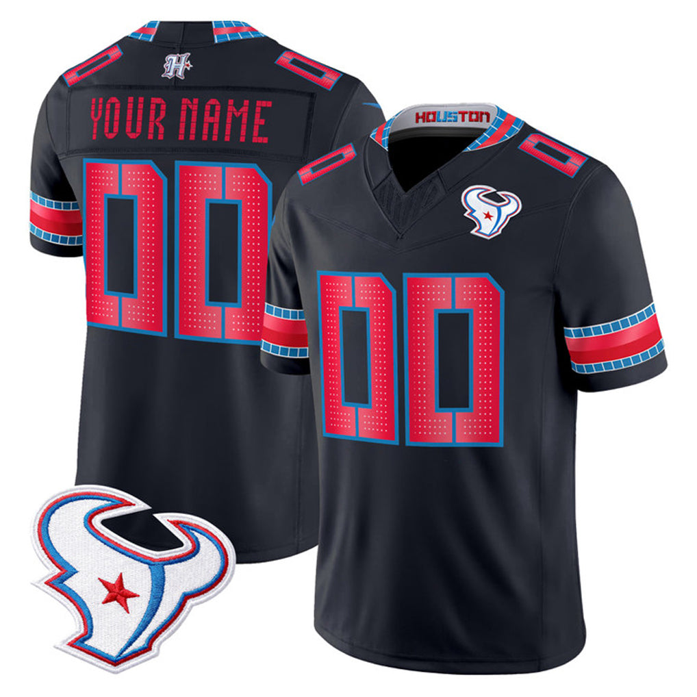 Custom H.Texans Navy 2026 Rivalries Vapor Limited Home Game Any Name & Numbers CBdoa Stitched jerseys