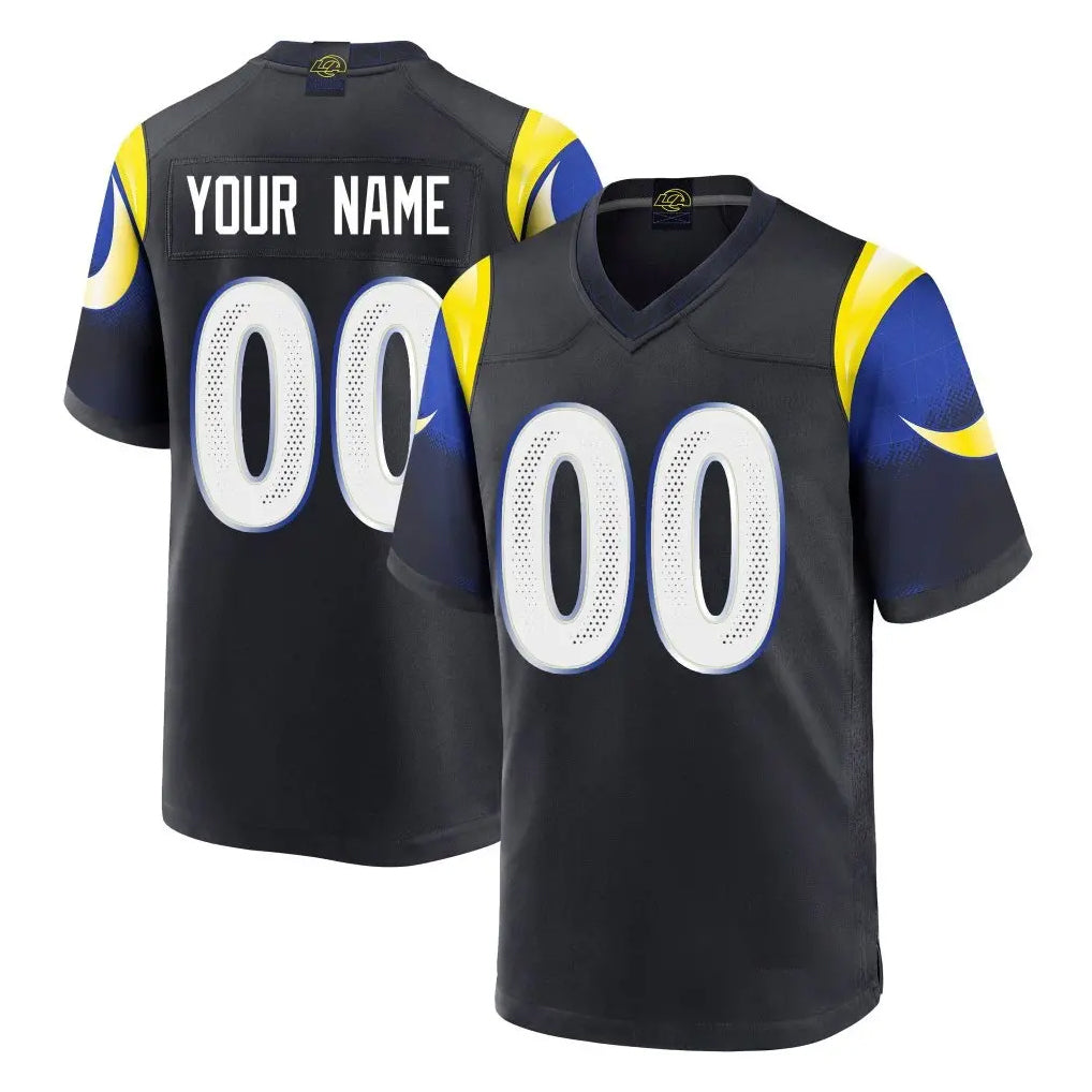 Custom LA.Rams Black Midnight Rivalries Collection Home Game Any Name & Numbers CBdoa Stitched Jerseys