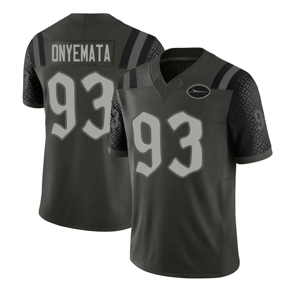 NY.Jets #93 David Onyemata Player Green Limited 2025 Rivalries Collection Home Game CBdoa Stitched Jerseys