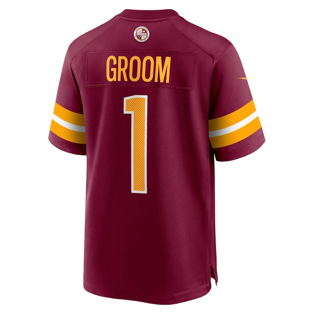 CBdoa W.Commanders #1 Groom Burgundy Game Jersey
