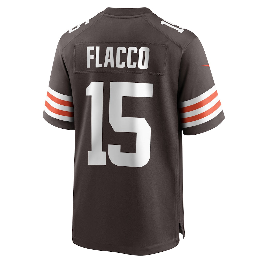 CBdoa C.Browns #15 Joe Flacco Brown Team Game Jersey