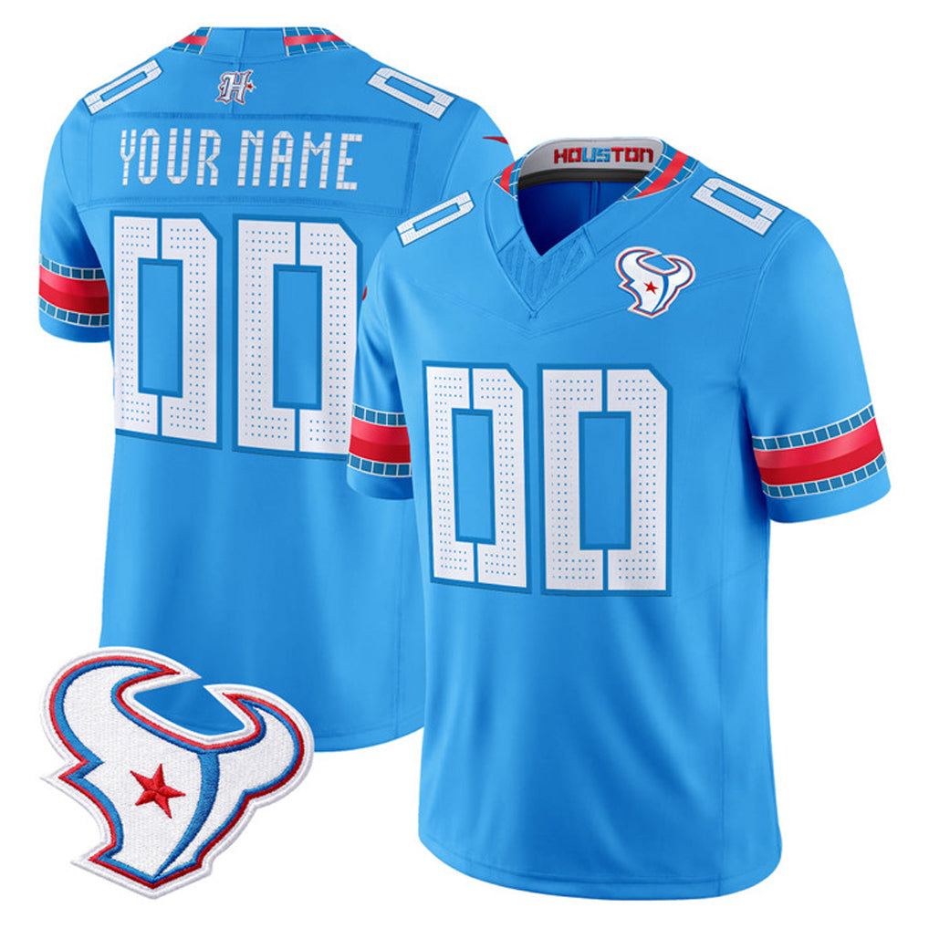 Custom H.Texans Blue 2026 Rivalries Vapor Limited Home Game Any Name & Numbers CBdoa Stitched jerseys
