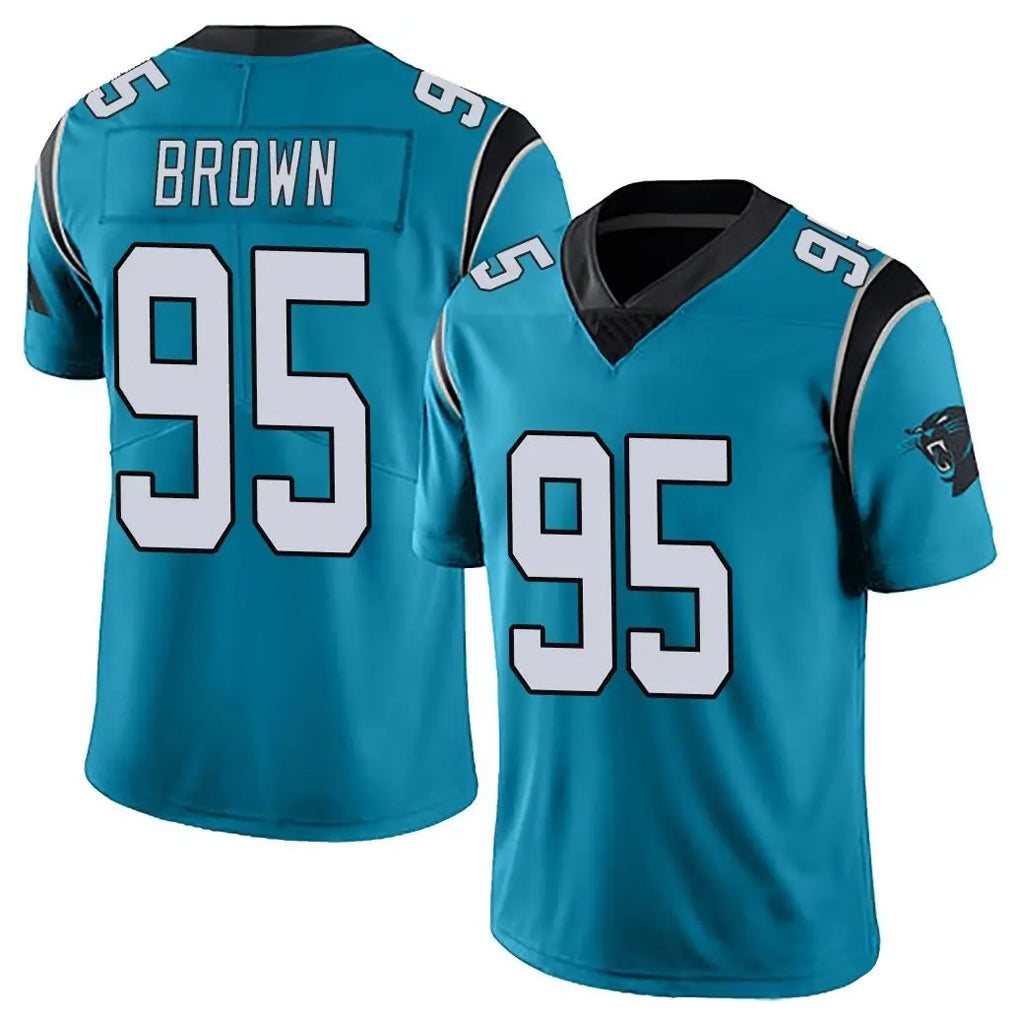 C.Panthers #95 Derrick Brown Player Blue Vapor Untouchable Limited Game CBdoa Stitched Jerseys