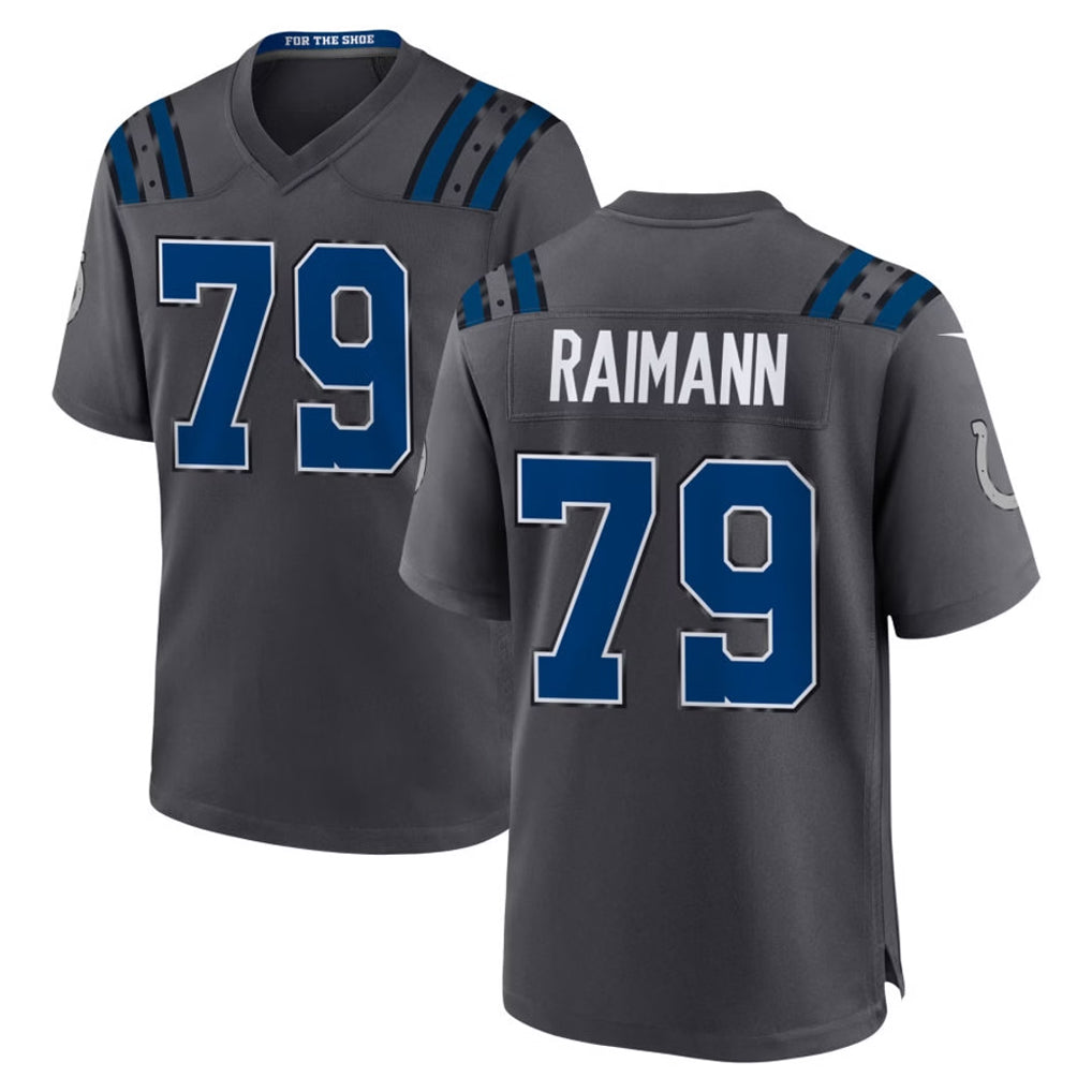 IN.Colts #79 Bernhard Raimann Player Anthracite 2026 Rivalries Collection Home Game CBdoa Stitched Jerseys