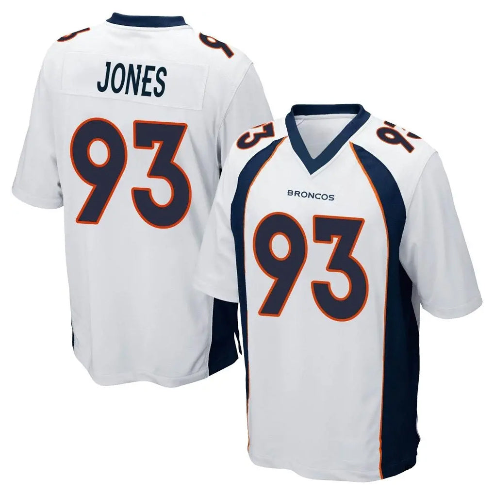 D.Broncos #93 D.J. Jones Player White Game CBdoa Stitched Jerseys