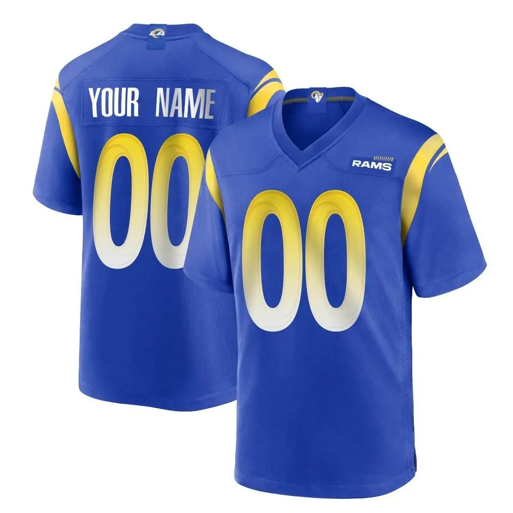 Custom LA.Rams Royal Home Game Any Name & Numbers CBdoa Stitched Jerseys