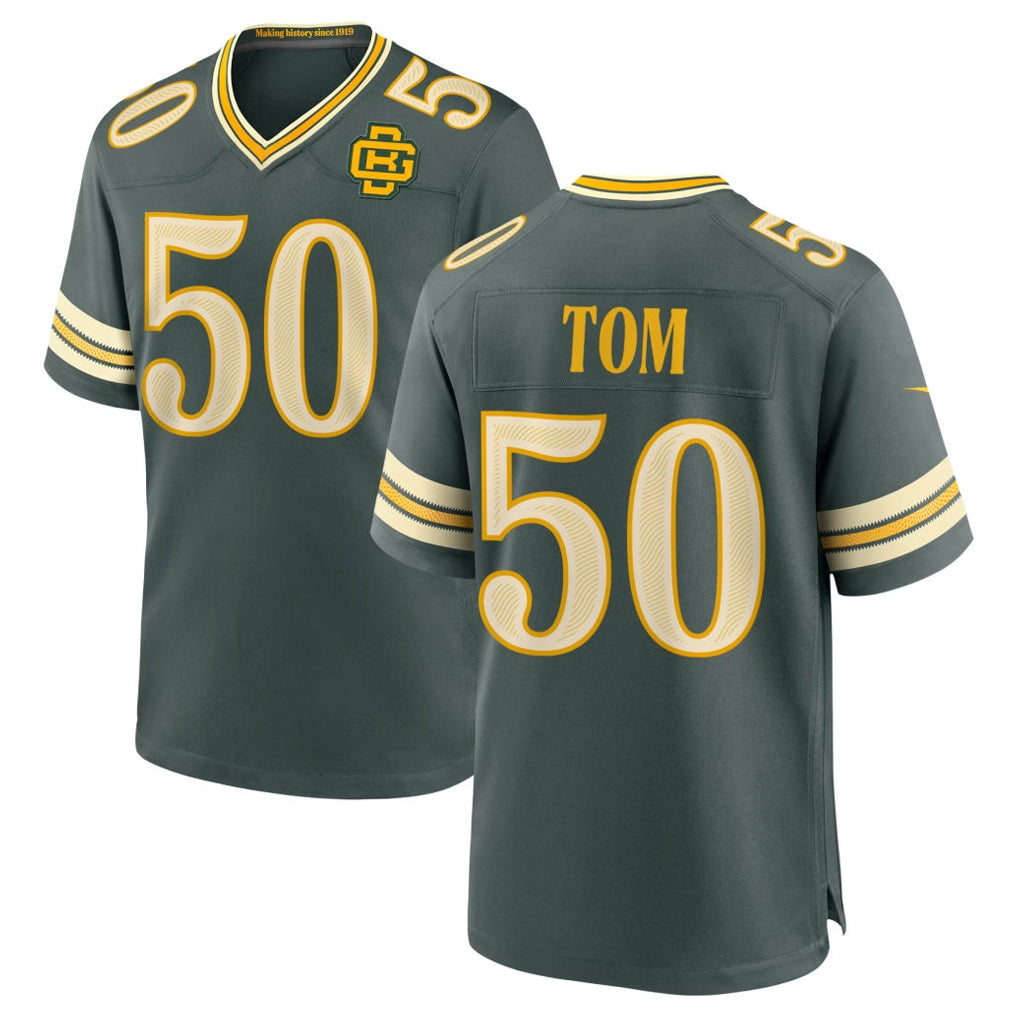 GB.Packers #50 Zach Tom Player Green 2026 Rivalries Collection Home Game CBdoa Stitched Jerseys