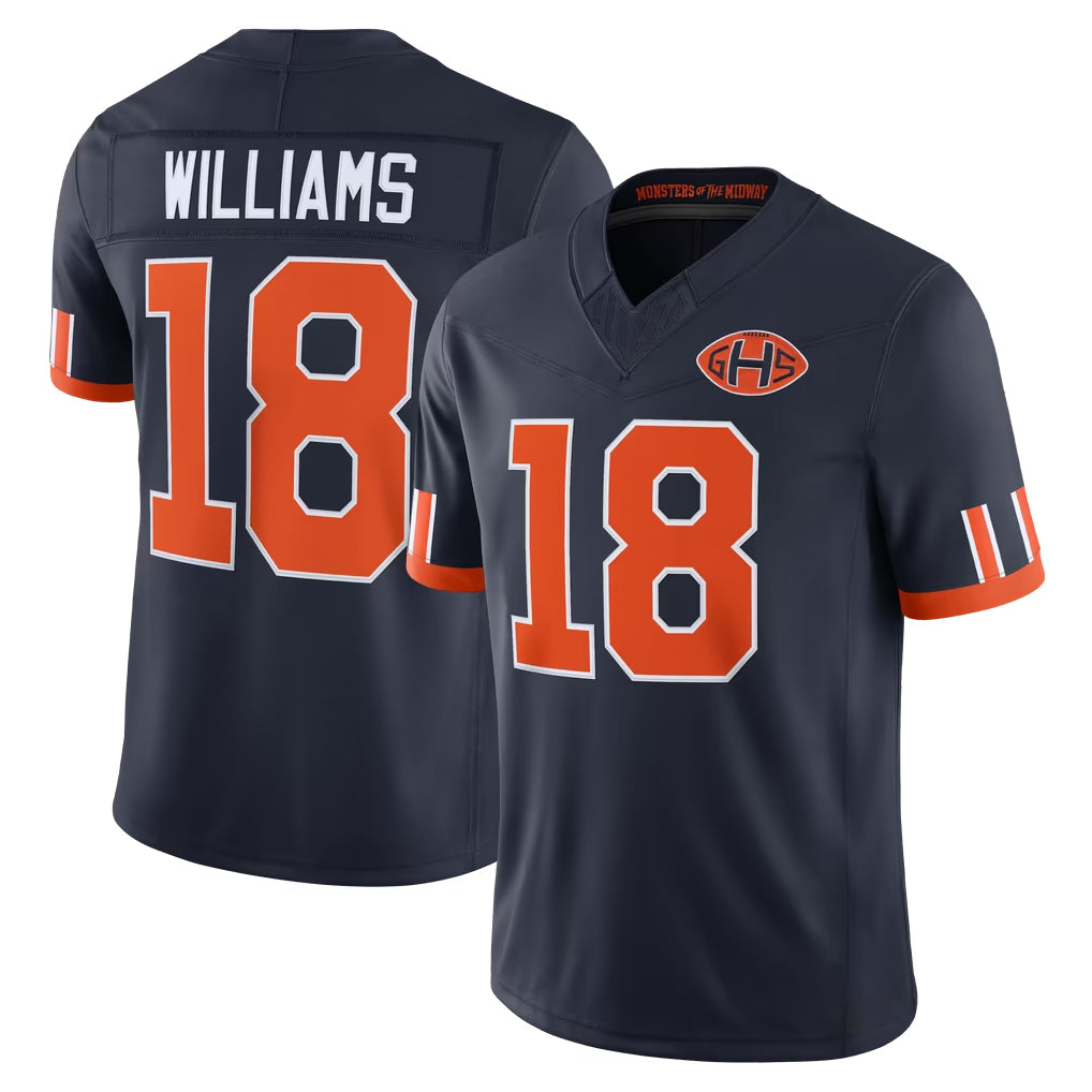 C.Bears #18 Caleb Williams Player Navy Limited 2026 Rivalries Collection Home Game CBdoa Stitched Jerseys