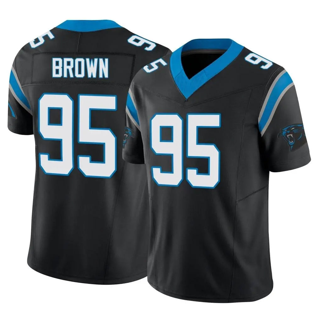 C.Panthers #95 Derrick Brown Player Black Vapor F.U.S.E. Limited Home Game CBdoa Stitched Jerseys
