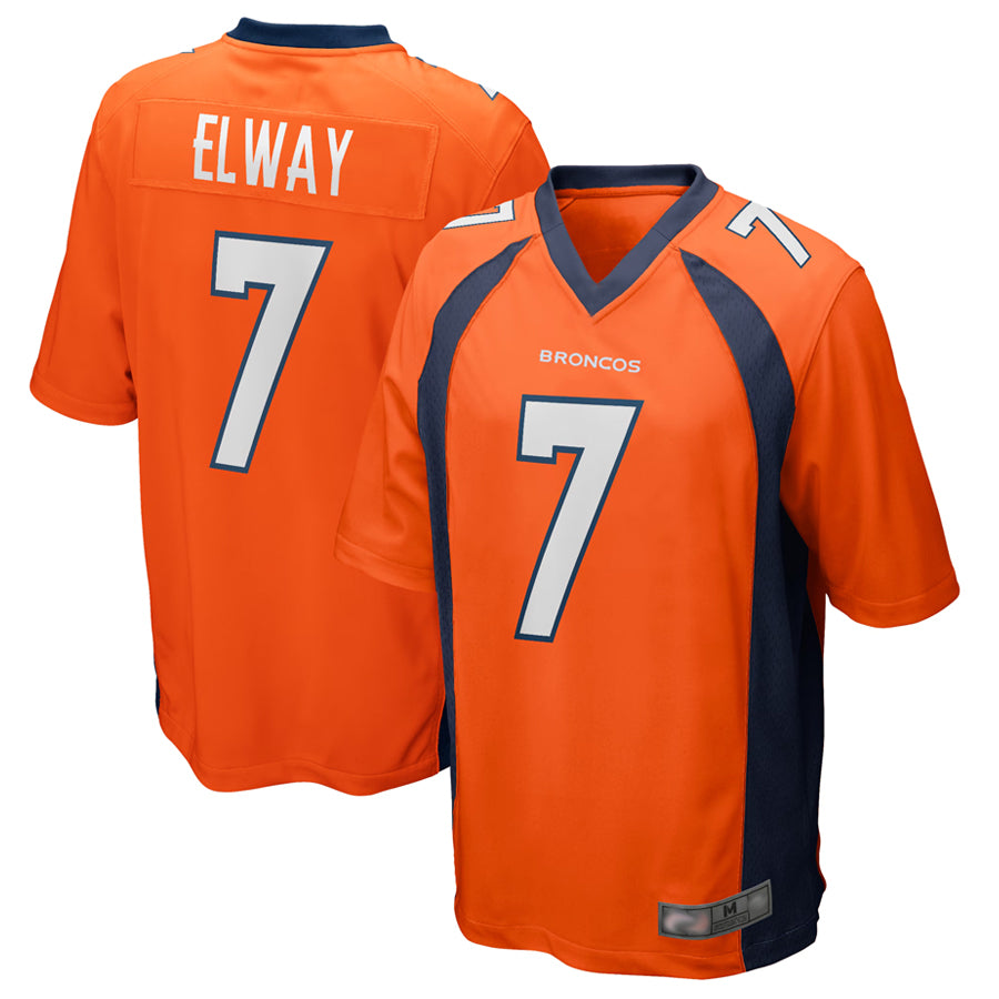 D.Broncos #7 John Elway Player Orange Game CBdoa Stitched Jerseys