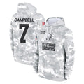 C.Browns #7 Tyson Campbell Player Arctic Camo Salute to Service Hoodies Limited Game CBdoa Stitched Jerseys