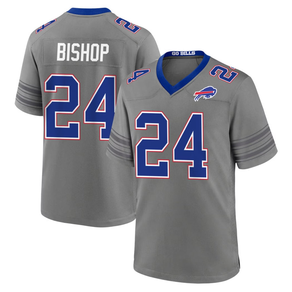 B.Bills #24 Cole Bishop Player Gray Nickel City Home Game CBdoa Stitched Jerseys