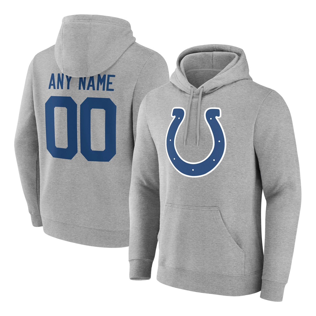 Custom IN.Colts Heather Gray Club Fleece Hoodie Limited Any Name & Numbers CBdoa Stitched Jerseys