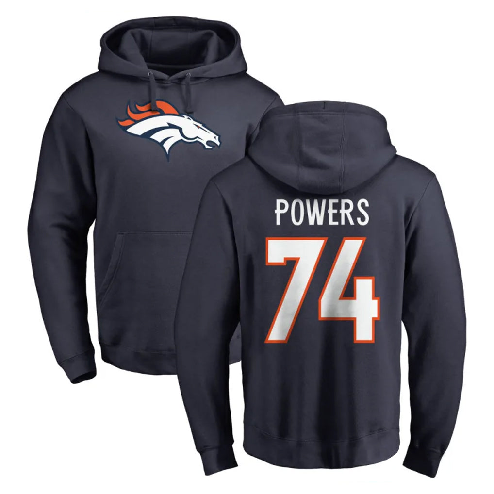 D.Broncos #74 Ben Powers Player Navy Pullover Hoodie Limited CBdoa Stitched Jerseys