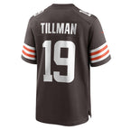 CBdoa C.Browns #19 Cedric Tillman Brown Game Jersey