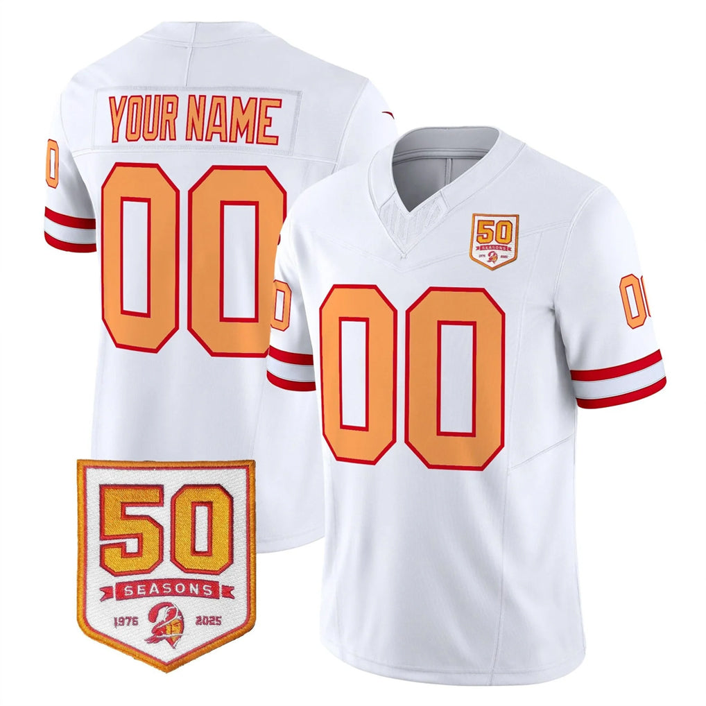 Custom TB.Buccaneers 76' White Limited 2026 Season Vapor F.U.S.E. Home Game Any Name & Numbers CBdoa Stitched Jerseys