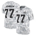 C.Browns #77 Zion Johnson Player Arctic Camo Salute to Service Limited Home Game CBdoa Stitched Jerseys
