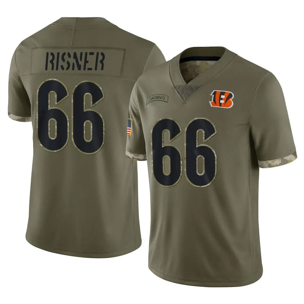 C.Bengals #66 Dalton Risner Player Olive Salute to Service Limited Game CBdoa Stitched Jerseys