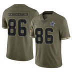 D.Cowboys #86 Luke Schoonmaker Player Olive Salute to Service Limited Game CBdoa Stitched Jerseys